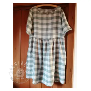 Dvojitá gázovina/mušelín Double sided CHECKS MINI green