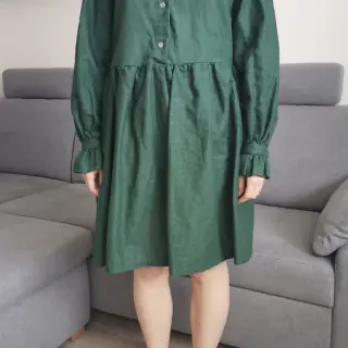 Ľan predpraný dark green