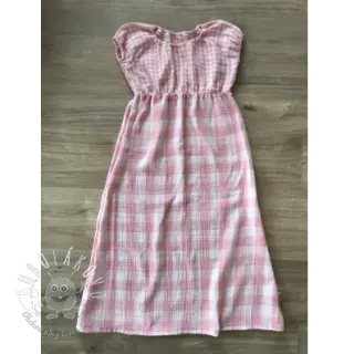 Dvojitá gázovina/mušelín Double sided CHECKS MINI old rose