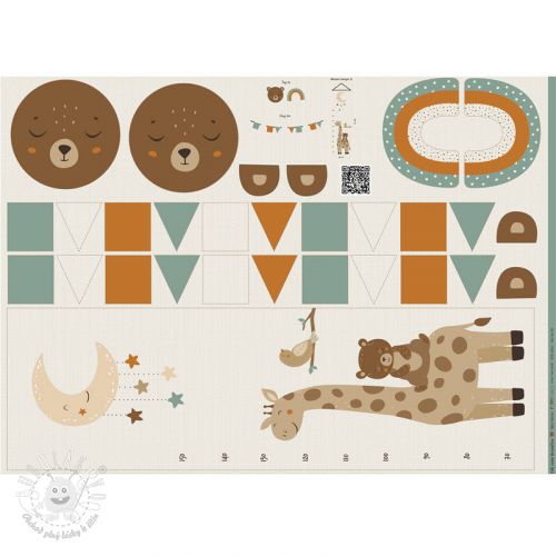 Dekoračná látka Kids room deco PANEL linenlook digital print