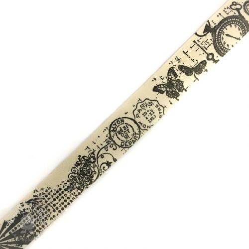 Bavlnená stuha Stamps black Bavlnená stuha Stamps black