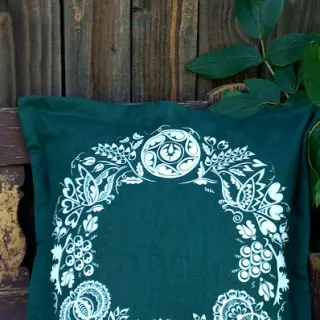 Ľan predpraný forest green