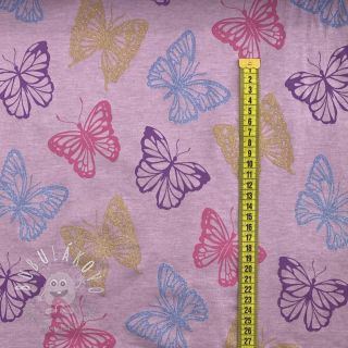 Úplet Butterfly glitter lilac melange
