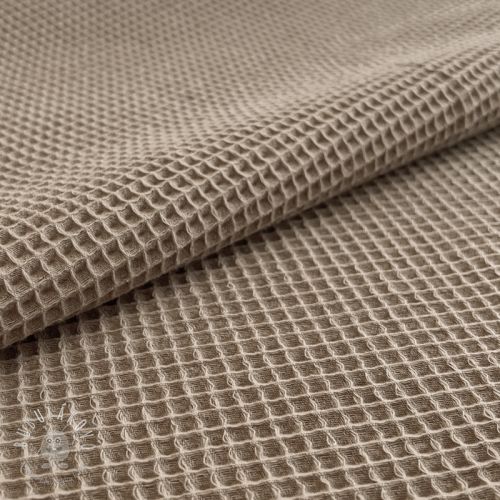 Bavlna s vaflovou väzbou khaki