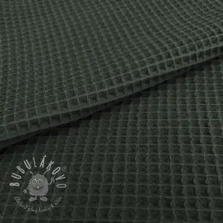 Bavlna s vaflovou väzbou army green
