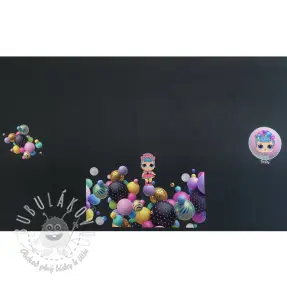 Teplákovina Doll black PANEL digital print II.trieda