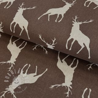 Dekoračná látka Linenlook Hunting deer silhouette