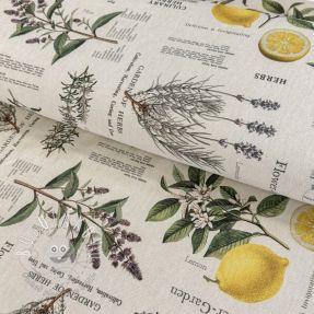 Dekoračná látka Linenlook Lavender citrus recipe digital print