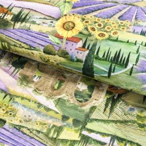 Dekoračná látka Provence lavender scene digital print