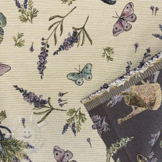 Dekoračná látka GOBELIN Lavender butterfly garden