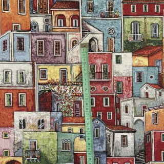 Dekoračná látka GOBELIN PREMIUM Happy colourful village