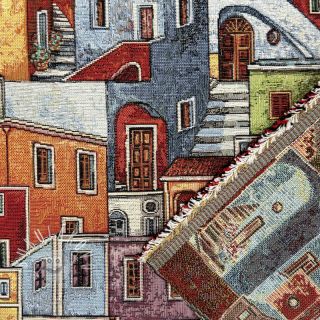 Dekoračná látka GOBELIN PREMIUM Happy colourful village