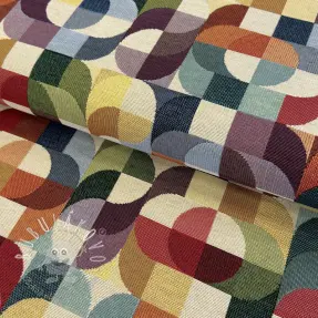 Dekoračná látka GOBELIN PREMIUM Graphic retro shapes