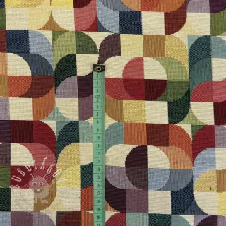 Dekoračná látka GOBELIN PREMIUM Graphic retro shapes