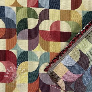 Dekoračná látka GOBELIN PREMIUM Graphic retro shapes