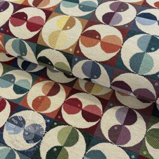 Dekoračná látka GOBELIN PREMIUM Graphic square circle