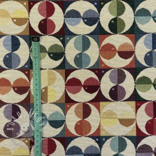 Dekoračná látka GOBELIN PREMIUM Graphic square circle
