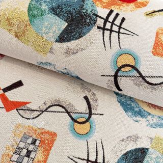 Dekoračná látka jacquard COMPOSITION allover blanc