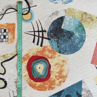 Dekoračná látka jacquard COMPOSITION allover blanc