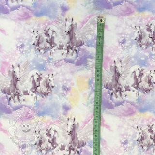 Úplet Unicorn clouds lavender digital print