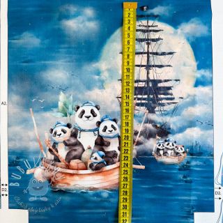 Dekoračná látka KIDS BACKPACK Sailor Panda PANEL
