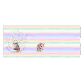 Úplet Unicorn pastel rainbow PANEL digital print
