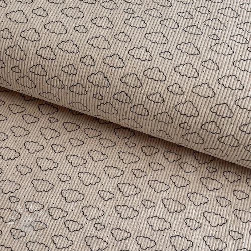 Menčester STRETCH Little clouds light sand