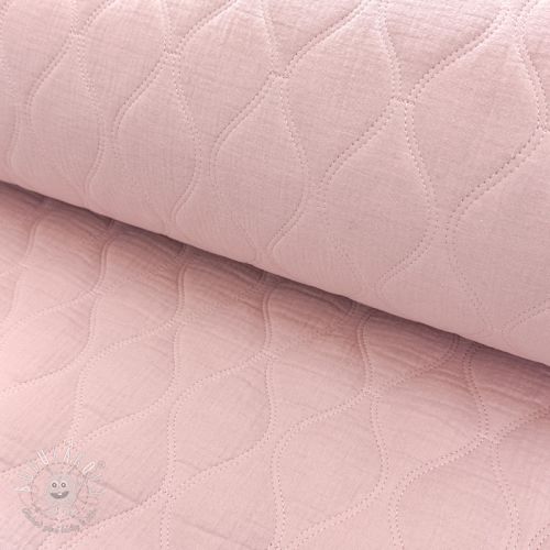 Dvojitá gázovina/mušelín QUILT Wave soft rose