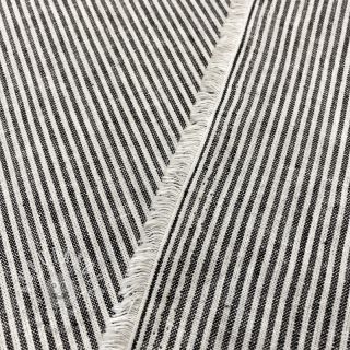 Ľan s bavlnou Lira medium stripe black