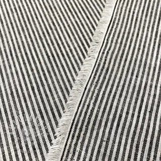 Ľan s bavlnou Lira medium stripe black