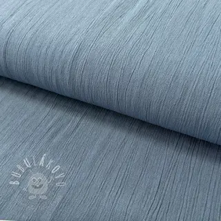Viskóza s ľanom CRINCLE blue shadow