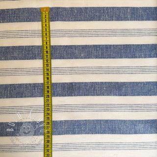 Ľan YARN DYED BIG Stripe blue