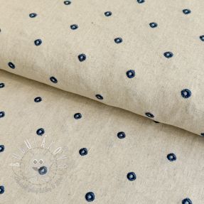 Viskóza s ľanom Embroidery square indigo