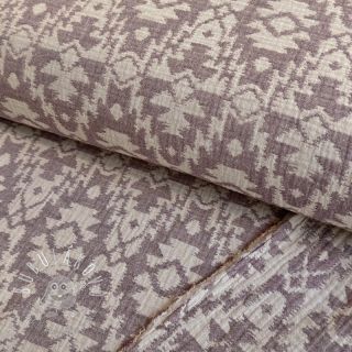 Dvojitá gázovina/mušelín JACQUARD Aztec aubergine