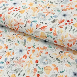 Ľan s bavlnou Pretty florals deisgn D digital print