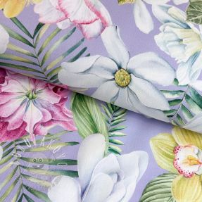Dekoračná látka Genoveva flower lila digital print