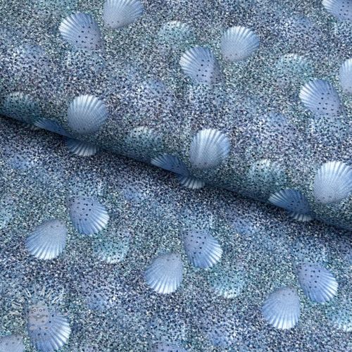 Úplet Shimmer shell blue digital print