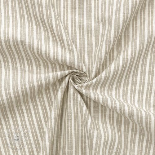 Ľan s bavlnou Lira big stripe beige
