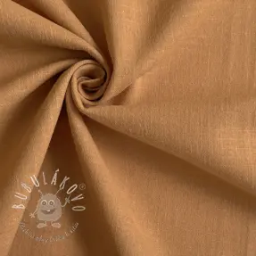 Bavlnená látka s ľanom cognac