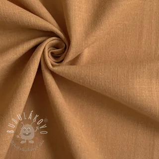 Bavlnená látka s ľanom cognac