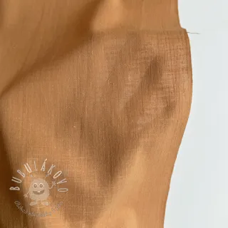 Bavlnená látka s ľanom cognac