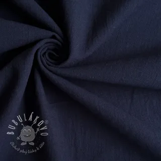 Bavlnená látka s ľanom dark blue