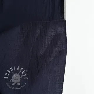 Bavlnená látka s ľanom dark blue