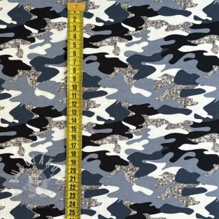 Úplet Shimmering camouflage blue digital print