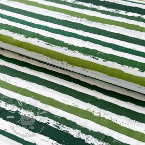 Bavlnená látka Big stripes Snoozy camo green