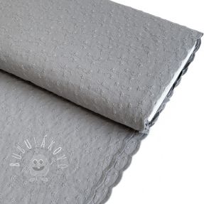 Bavlnená látka Embroidery 2 side grey