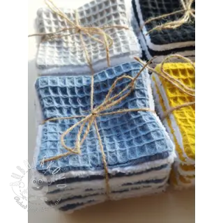 Bavlna s vaflovou väzbou blue