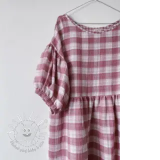 Dvojitá gázovina/mušelín Double sided CHECKS MINI mauve