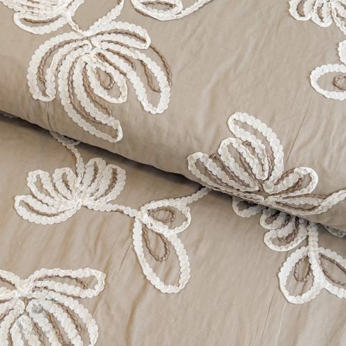 Bavlnená látka EMBROIDERY Loom En Light natural