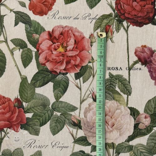 Dekoračná látka Linenlook premium Vintage Rose Garden digital print